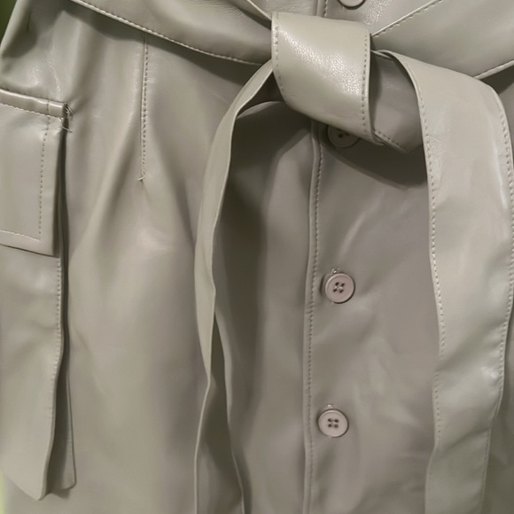 EUC Vegan Leather Mini Shirt Dress - Picture 7 of 8